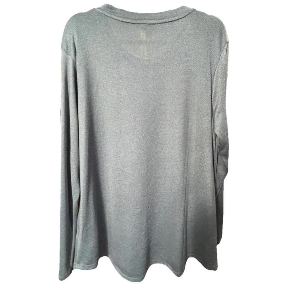 Banana Republic Long Sleeve Crew Neck T Shirt Blue XXL Made in Cambodia - Picture 3 of 3